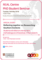 Image: REAL Centre PhD Student Seminar Series, Easter Term, Special Event